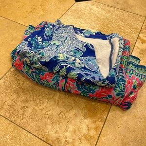 Lily Pulitzer lined coverup (4) and short sleeve dress (s)